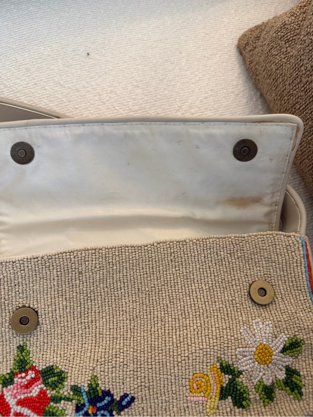 STAUD Cream Beaded Floral Shoulder Bag - Picture 9 of 9
